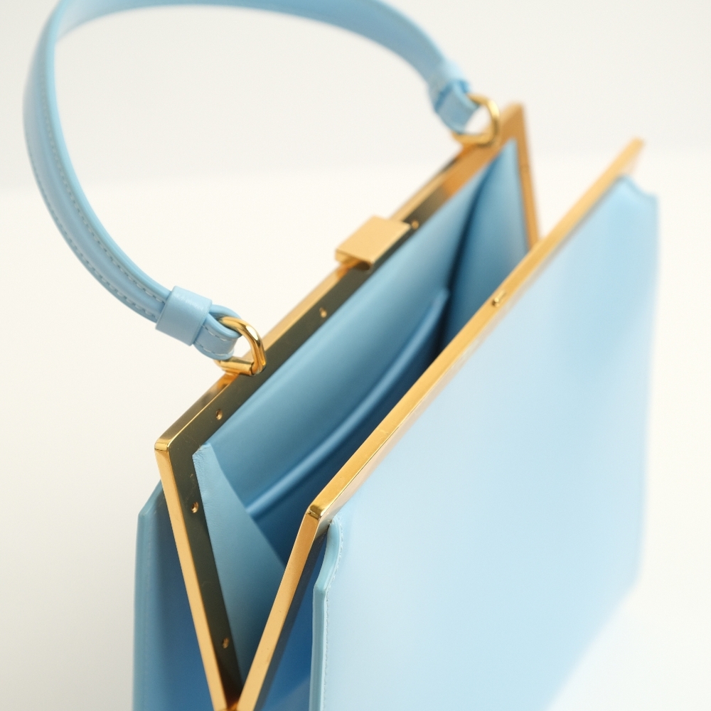 Mansur Gavriel Dahlia Top Handle Handbag | Sky Blue | Great Condition - Picture 9 of 10